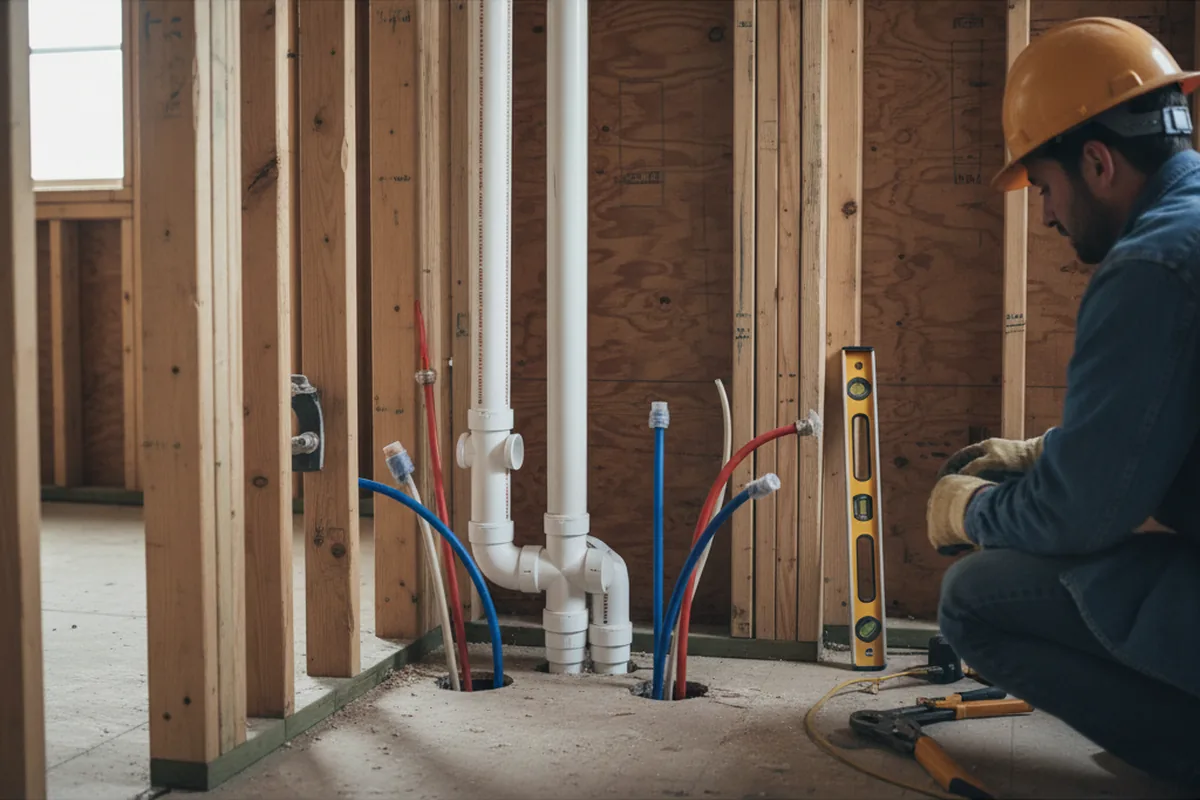 Drain and supply rough-in during Toilet Repair and Installation in Clint